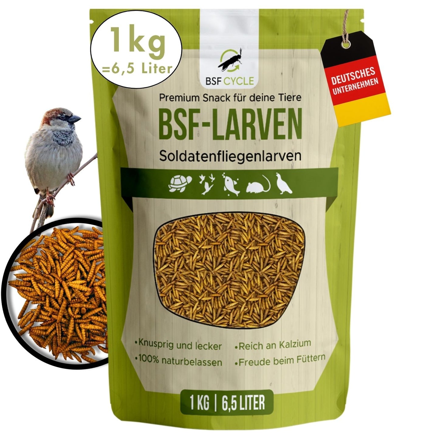 Gedroogde soldatenvlieglarven