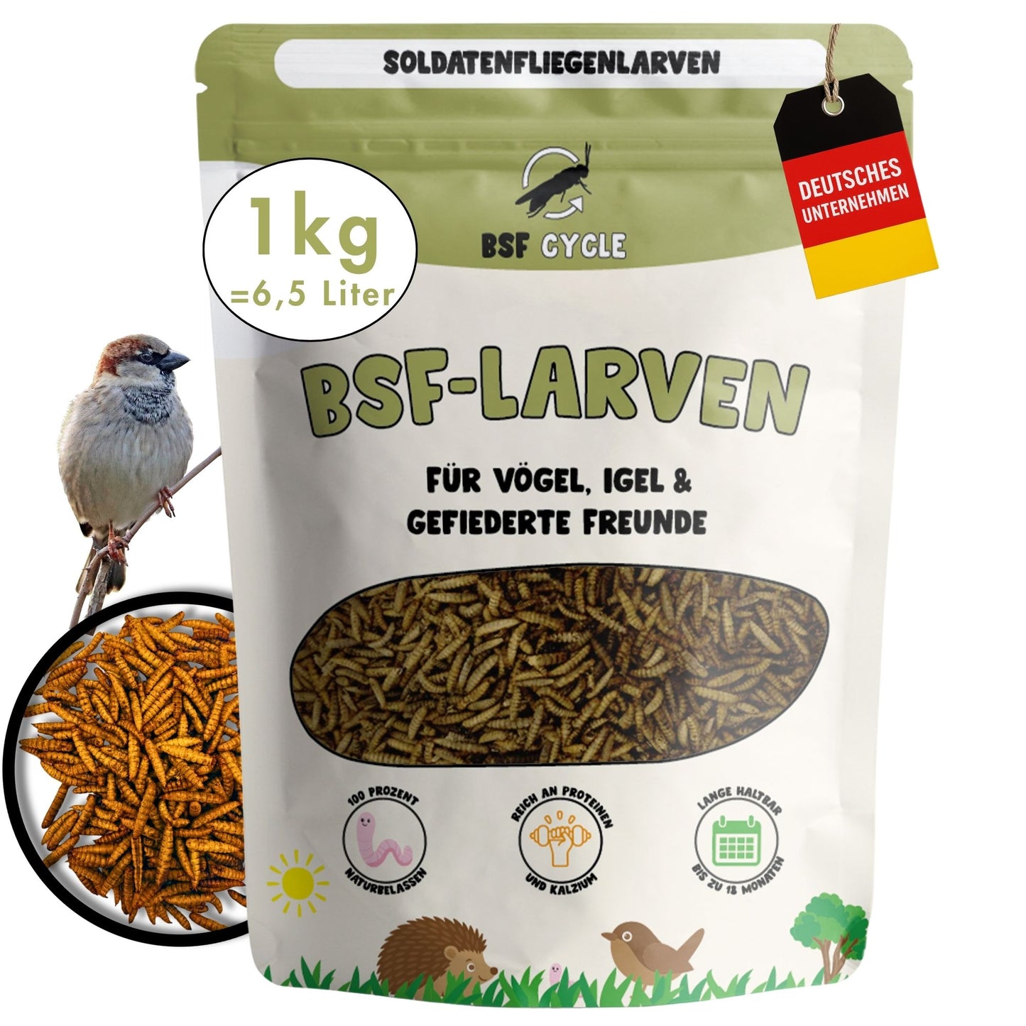 Gedroogde soldatenvlieglarven