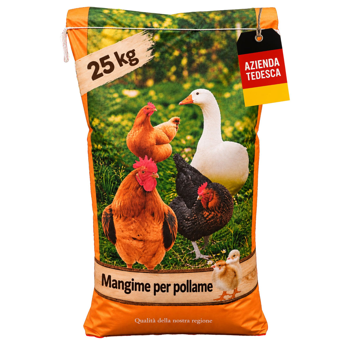 Happy Farms Körnerfutter Plus, miscela di cereali per pollame, sacco da 25 kg – per galline, anatre e oche