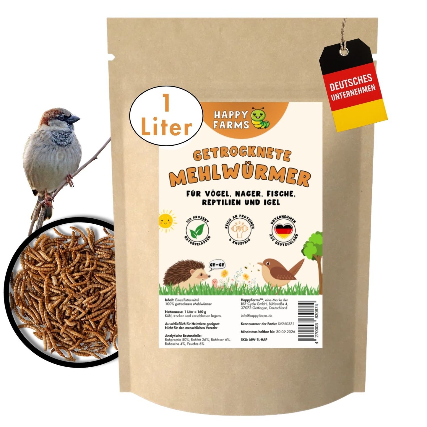 Gedroogde meelwormen