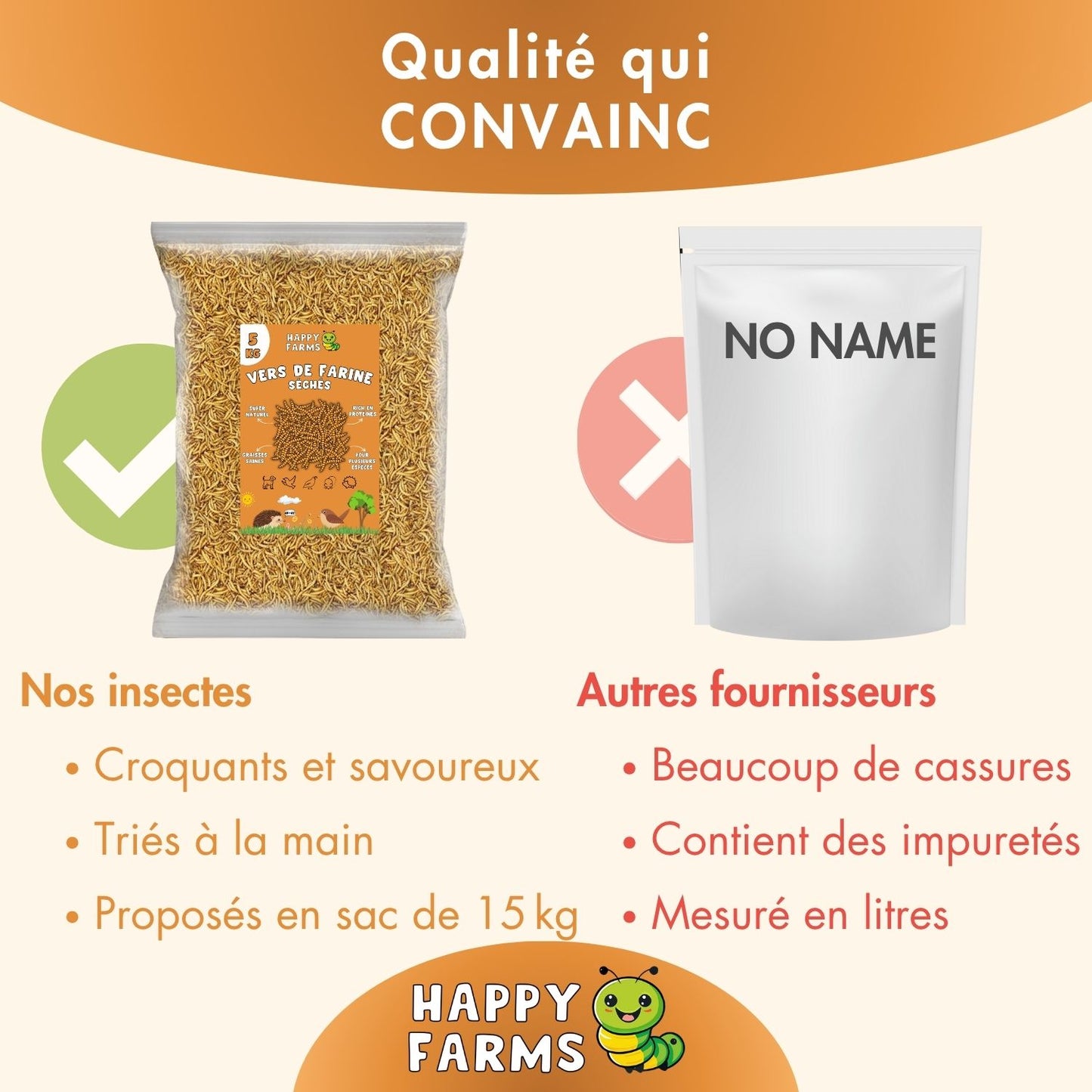 Acheter des vers de farine – nourriture aux insectes durable de Happy Farms