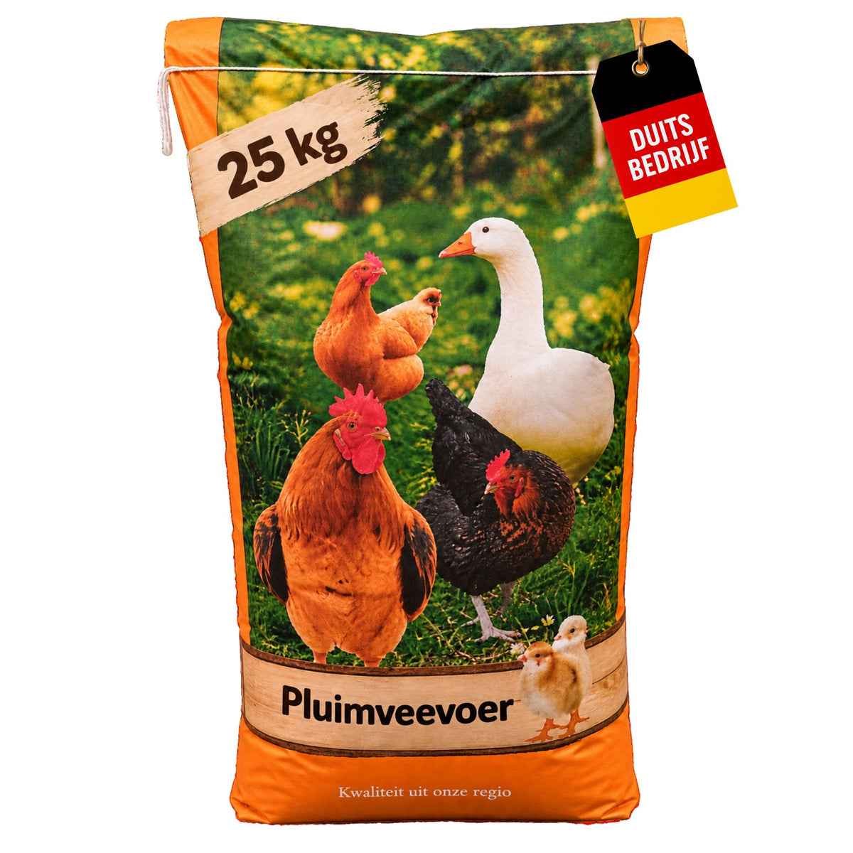 Happy Farms Körnerfutter Plus, graanmengsel voor pluimvee, zak van 25 kg – voor kippen, eenden en ganzen
