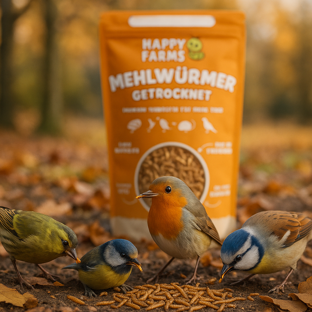 Getrocknete Mehlwürmer – proteinreiches Naturfutter für Wildvögel, Hühner, Igel und Reptilien